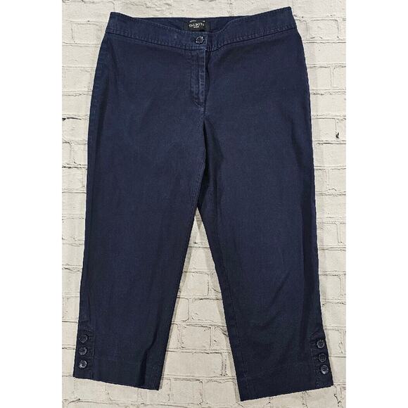 Talbots Petites Navy Blue Capri Pants Perfect Skimmer Pedal Pusher WOMENS SIZE 8 - Picture 1 of 14